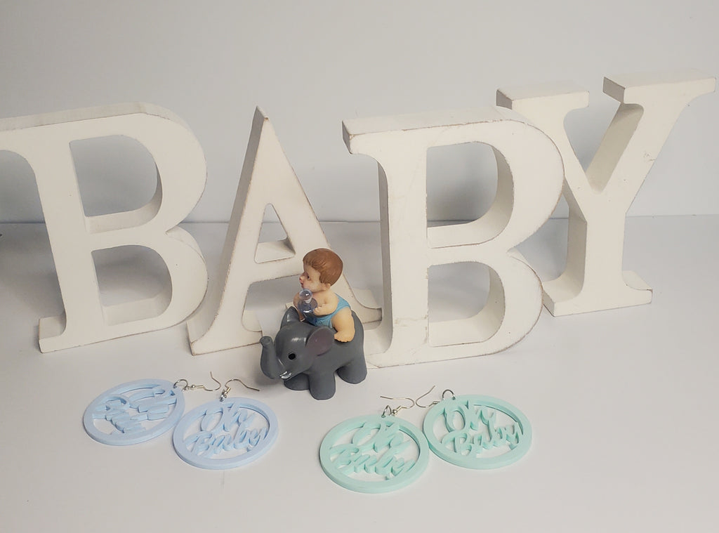 "Oh baby" Baby Shower Earrings